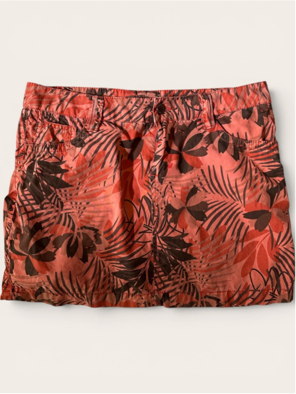 Vintage GARCIA Product With Character Orange Black Mini Skirt - Size M